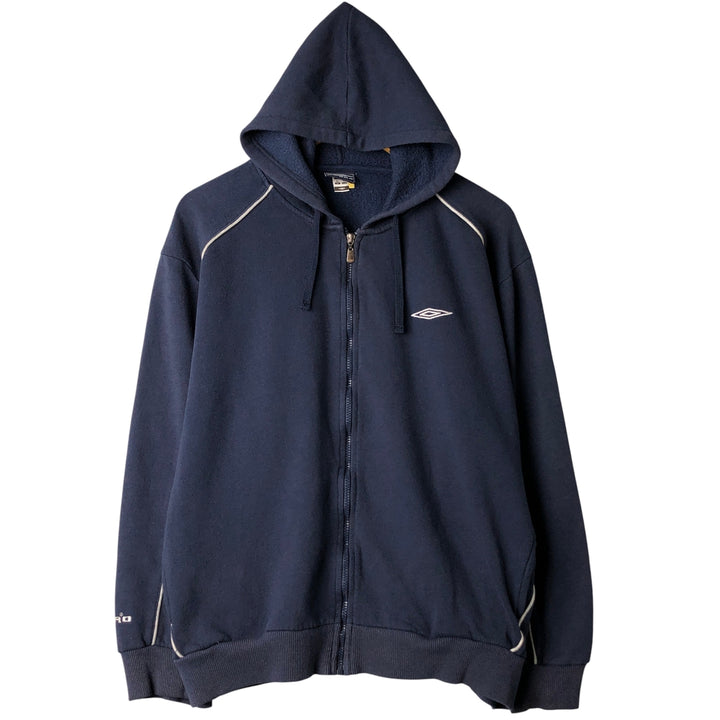 Umbro UMBRO Sweat Full Zip Hoodie Men's XL polyester navy blue type Vintage Second Hand