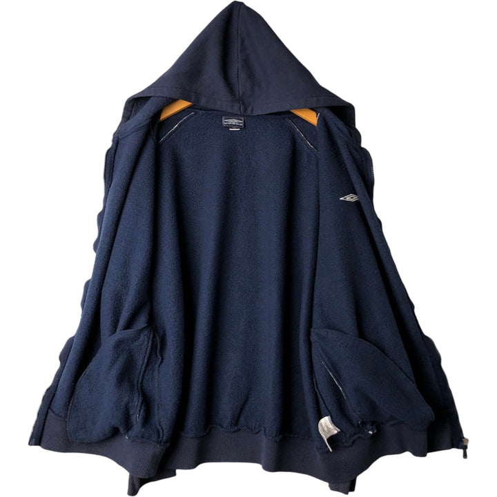 Umbro UMBRO Sweat Full Zip Hoodie Men's XL polyester navy blue type Vintage Second Hand