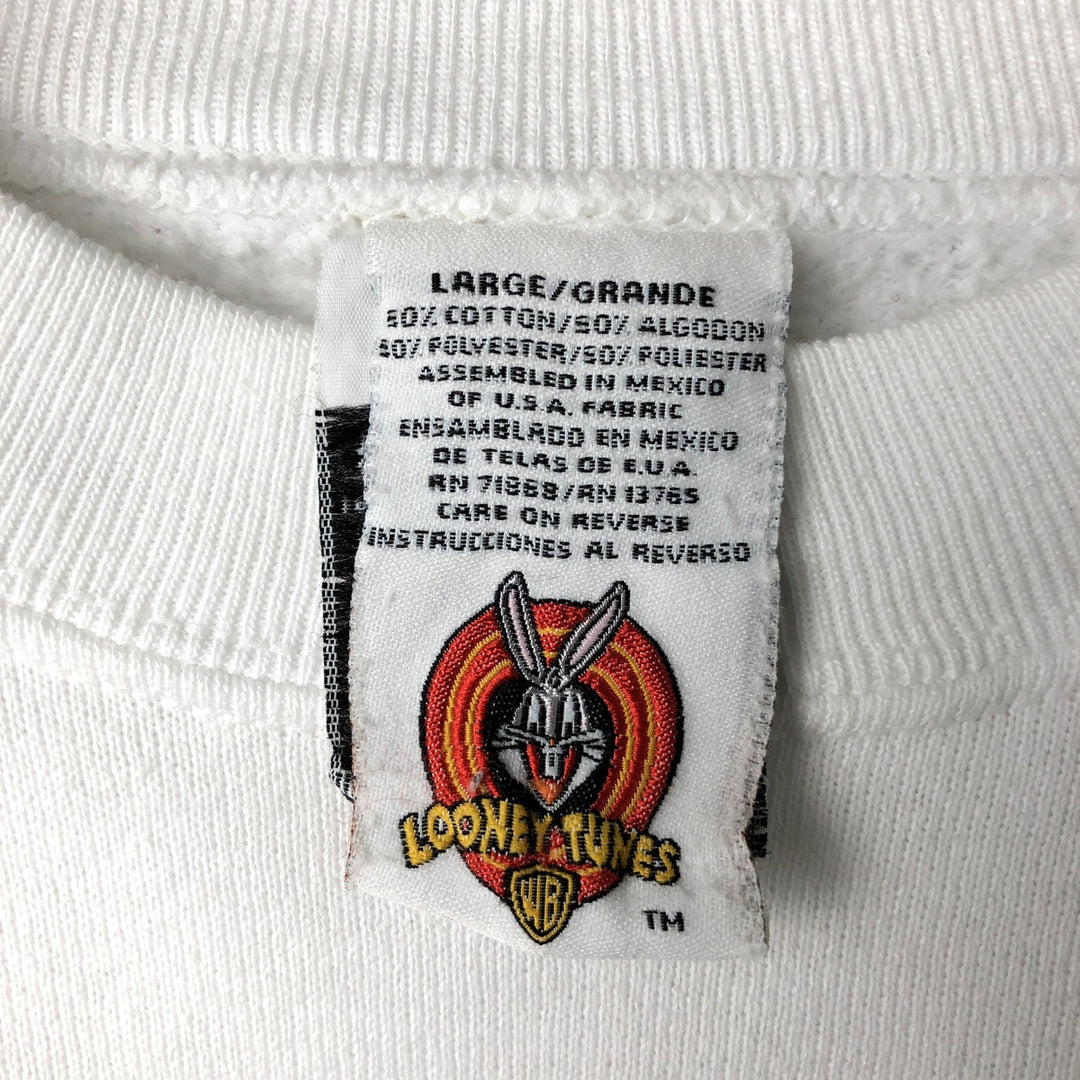 Vintage 90'S Looney Tunes Tweety character sweatshirt, size L, men's cotton white type Vintage Second Hand