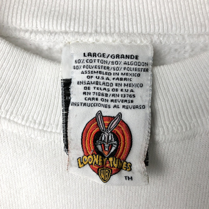 Vintage 90'S Looney Tunes Tweety character sweatshirt, size L, men's cotton white type Vintage Second Hand