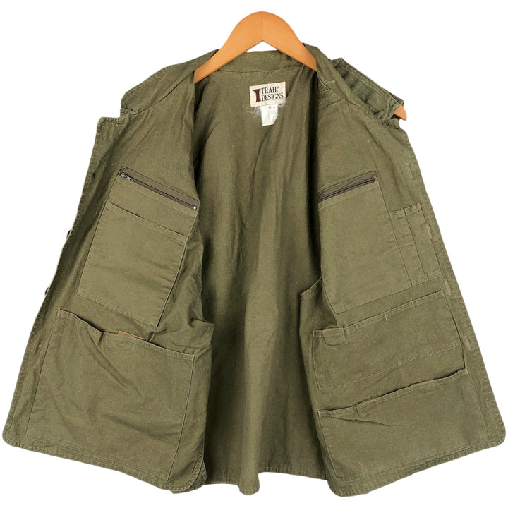 Vintage 90'S TRAIL DESIGNS hunting vest, men's size XL unclear Green type dark green Vintage Second Hand