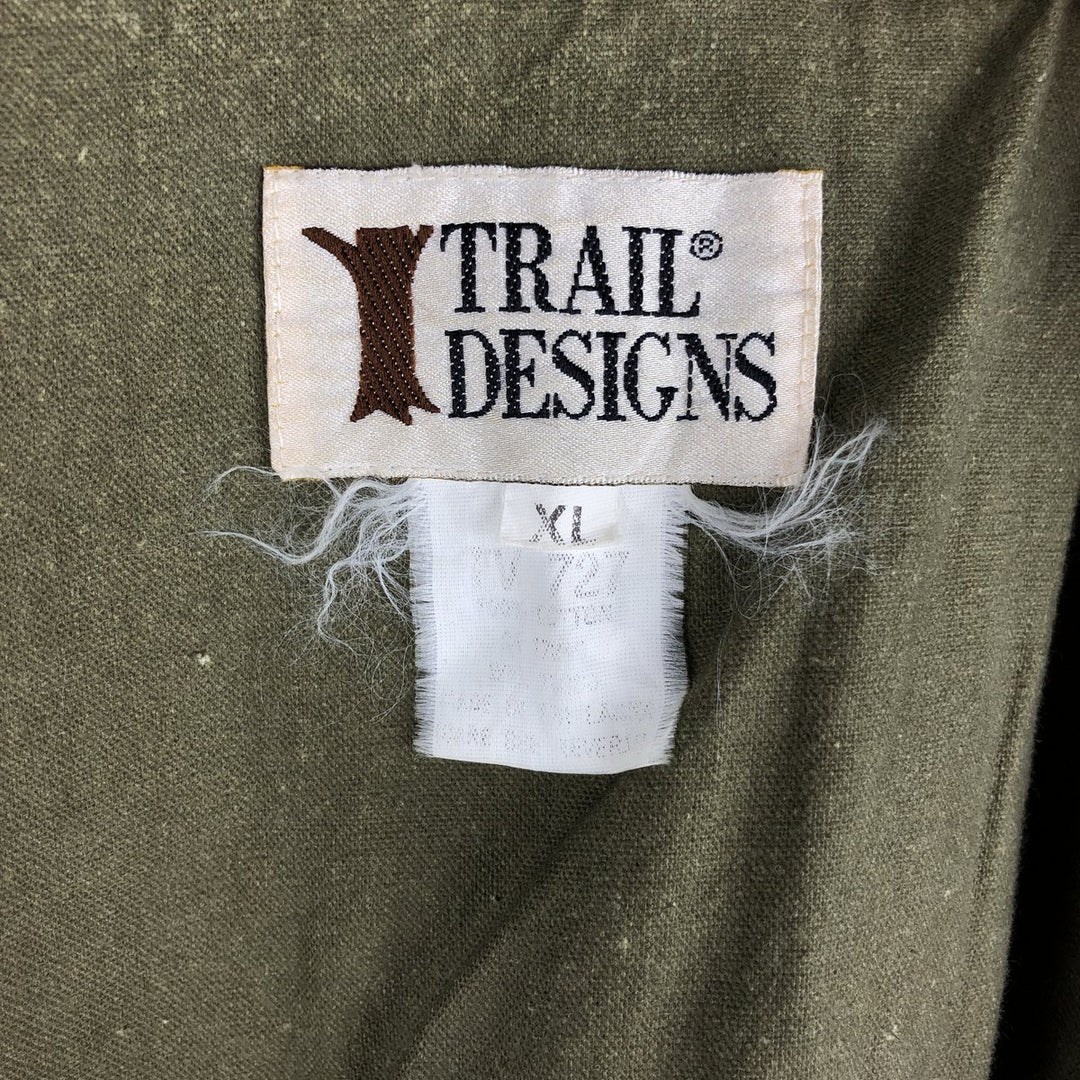 Vintage 90'S TRAIL DESIGNS hunting vest, men's size XL unclear Green type dark green Vintage Second Hand