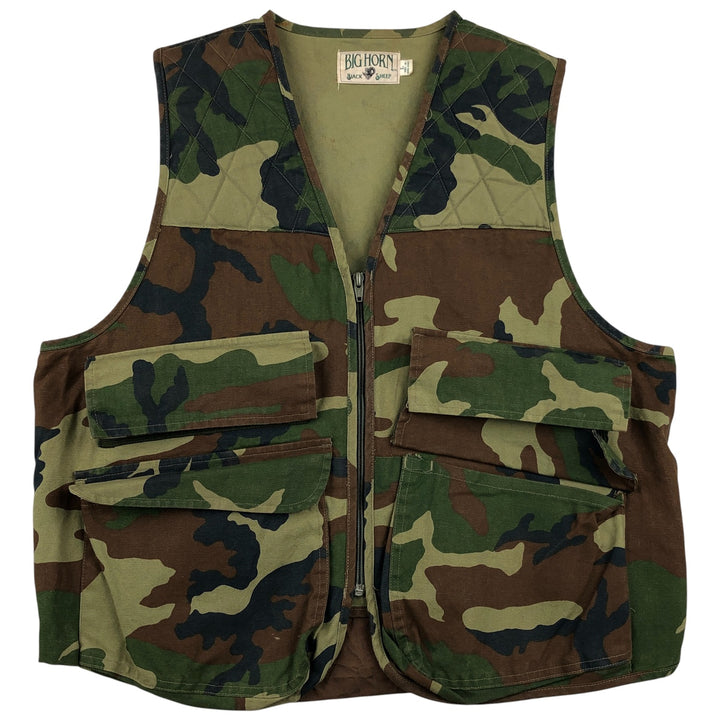 Vintage 90'S Black Sheep Big Horn Hunting Vest, Men's Size L cotton Khaki type Vintage Second Hand