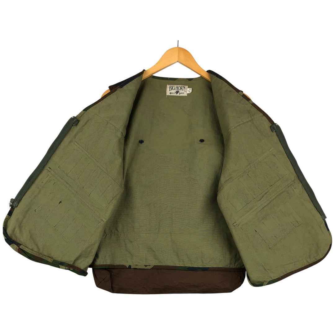 Vintage 90'S Black Sheep Big Horn Hunting Vest, Men's Size L cotton Khaki type Vintage Second Hand