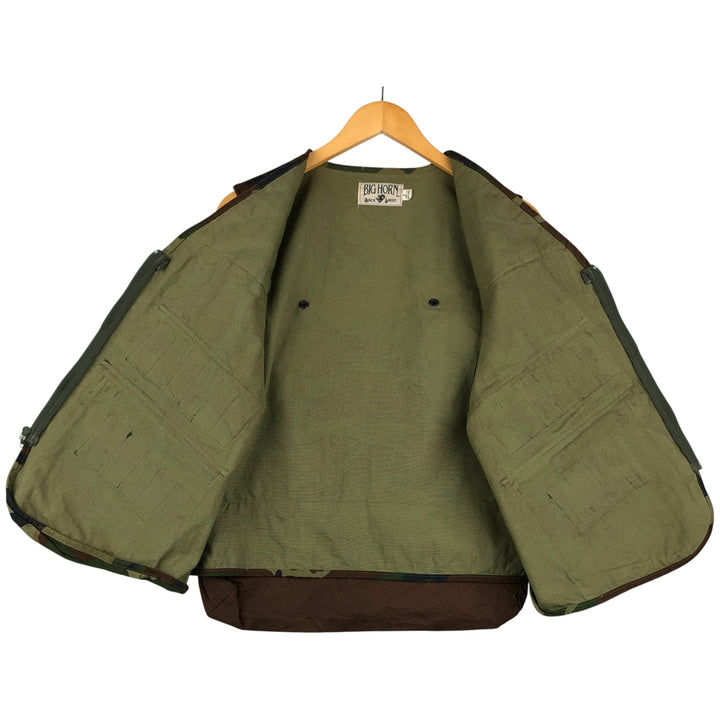 Vintage 90'S Black Sheep Big Horn Hunting Vest, Men's Size L cotton Khaki type Vintage Second Hand