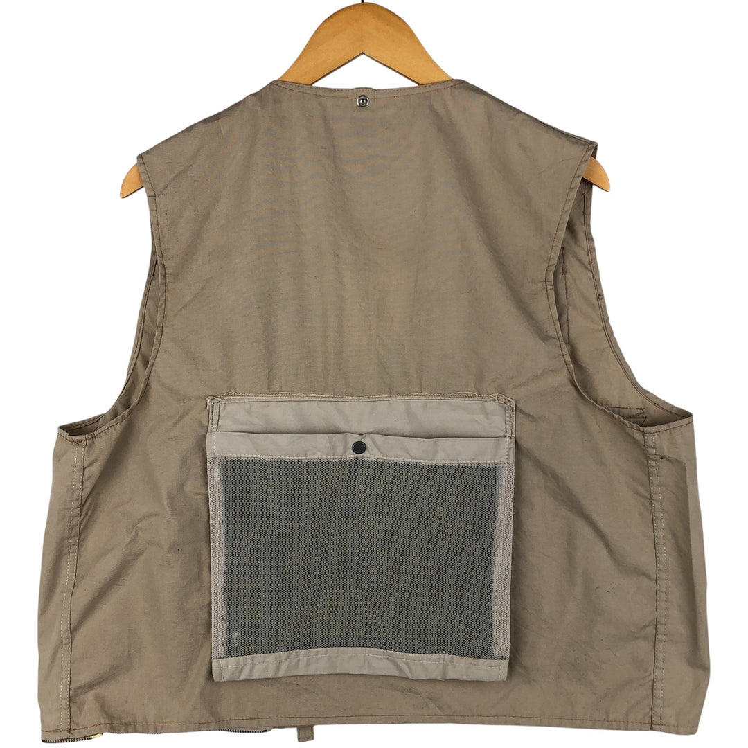 Vintage 1980'S Wild Life Brand fishing vest, men's size L cotton Beige type Vintage Second Hand