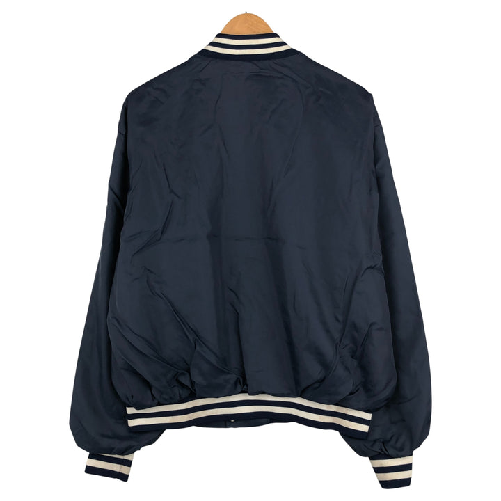 90'S Swingster Nylon Varsity Jacket, Award Jacket, Made in USA, Men's XL, Vintage unclear navy blue type Vintage Second Hand