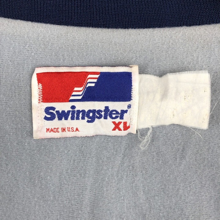 90'S Swingster Nylon Varsity Jacket, Award Jacket, Made in USA, Men's XL, Vintage unclear navy blue type Vintage Second Hand