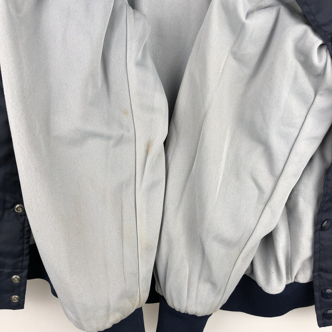 90'S Swingster Nylon Varsity Jacket, Award Jacket, Made in USA, Men's XL, Vintage unclear navy blue type Vintage Second Hand