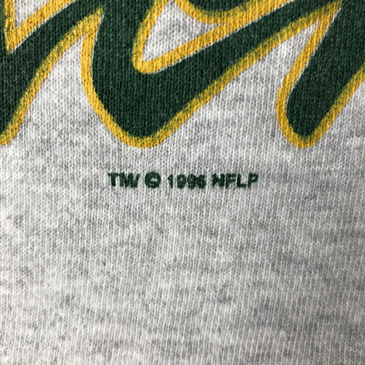 90'S Logo 7 NFL Green Bay Packers Large Print Sweatshirt, Men's Size XL cotton pale white type Vintage Second Hand