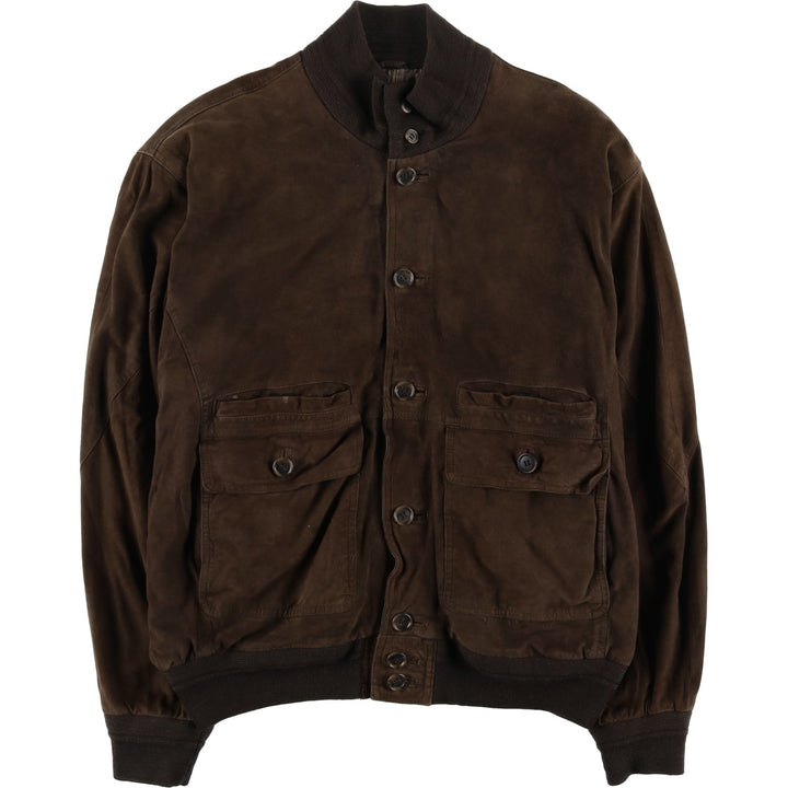 Balster Jacket, Suede Leather Blouson, Men's XL unclear brown type Vintage Second Hand