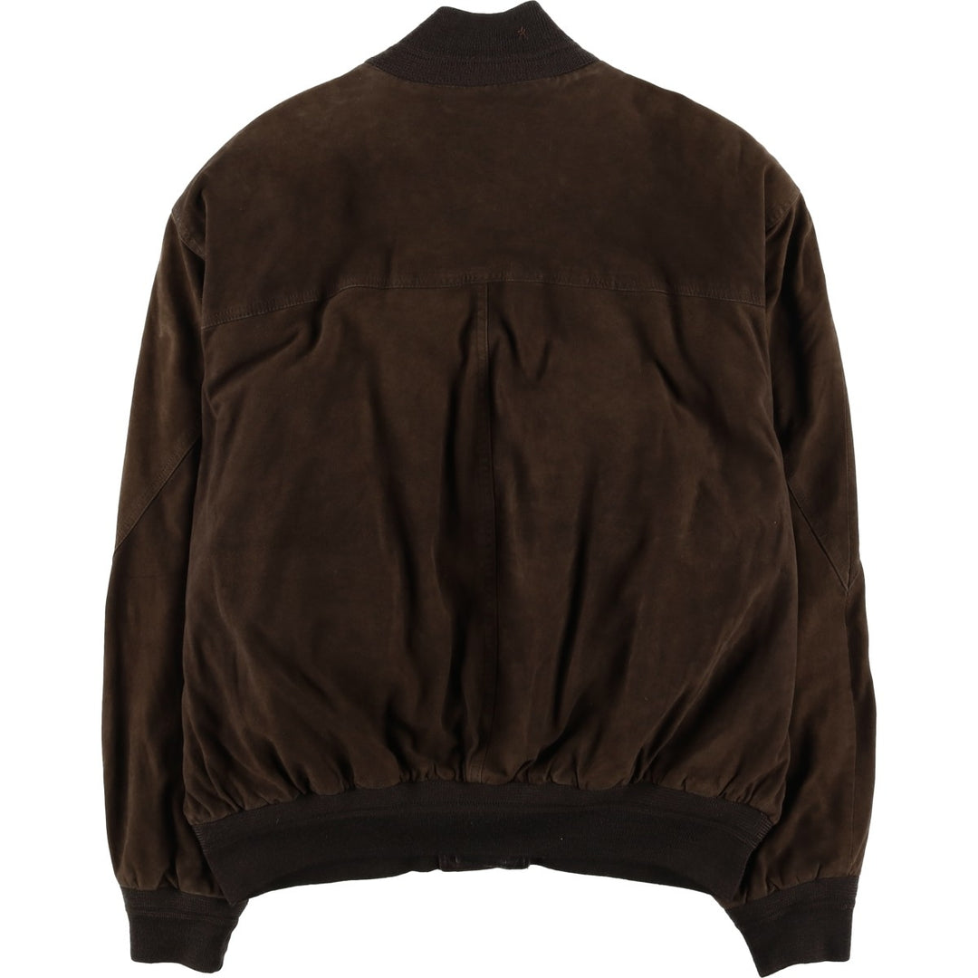 Balster Jacket, Suede Leather Blouson, Men's XL unclear brown type Vintage Second Hand