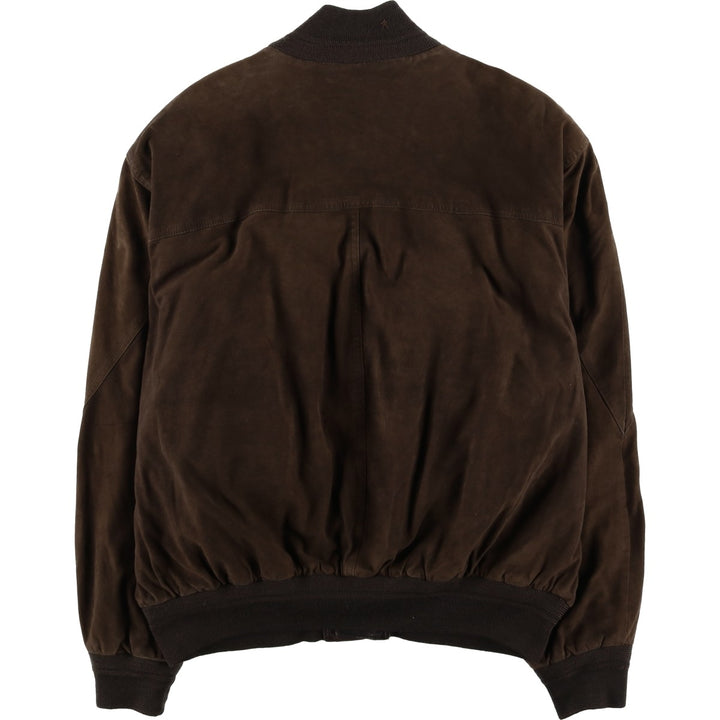 Balster Jacket, Suede Leather Blouson, Men's XL unclear brown type Vintage Second Hand