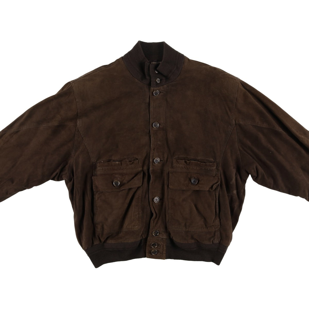 Balster Jacket, Suede Leather Blouson, Men's XL unclear brown type Vintage Second Hand