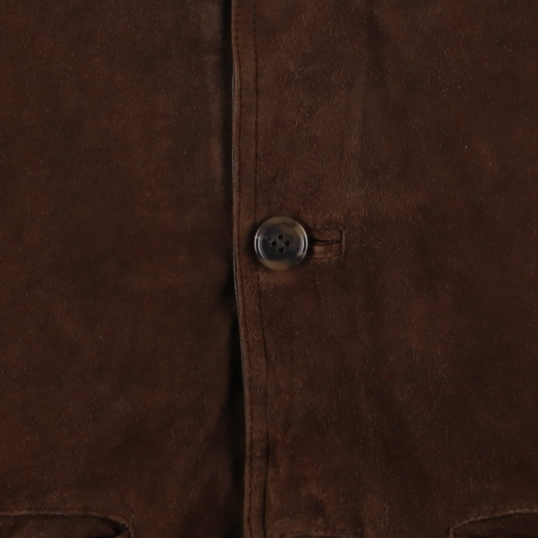 Balster Jacket, Suede Leather Blouson, Men's XL unclear brown type Vintage Second Hand