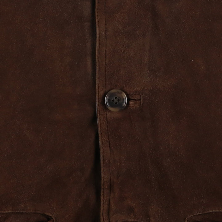 Balster Jacket, Suede Leather Blouson, Men's XL unclear brown type Vintage Second Hand