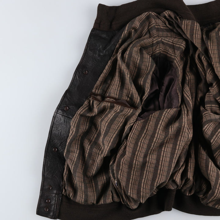 Balster Jacket, Suede Leather Blouson, Men's XL unclear brown type Vintage Second Hand