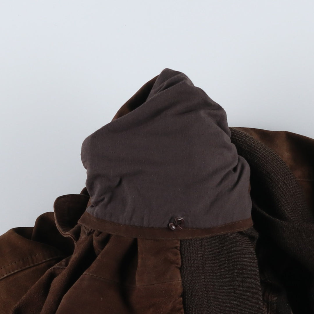 Balster Jacket, Suede Leather Blouson, Men's XL unclear brown type Vintage Second Hand