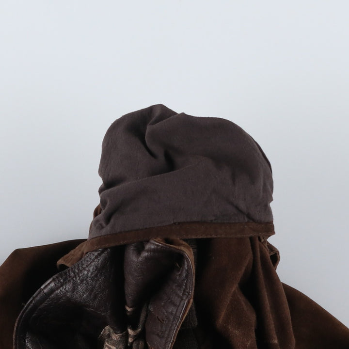 Balster Jacket, Suede Leather Blouson, Men's XL unclear brown type Vintage Second Hand
