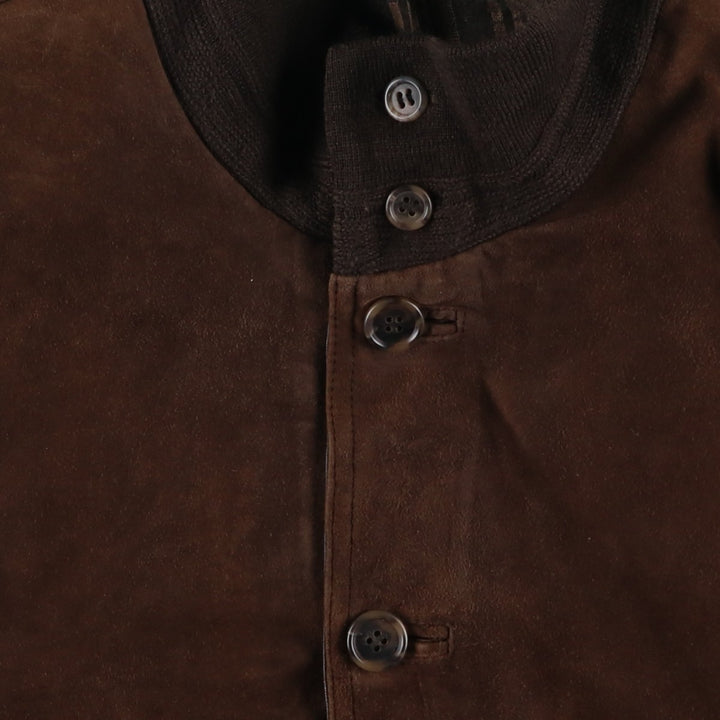 Balster Jacket, Suede Leather Blouson, Men's XL unclear brown type Vintage Second Hand