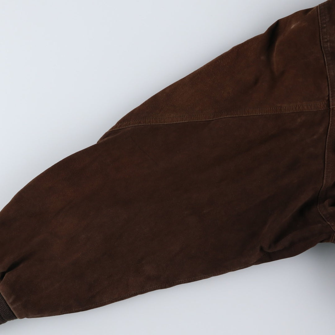 Balster Jacket, Suede Leather Blouson, Men's XL unclear brown type Vintage Second Hand