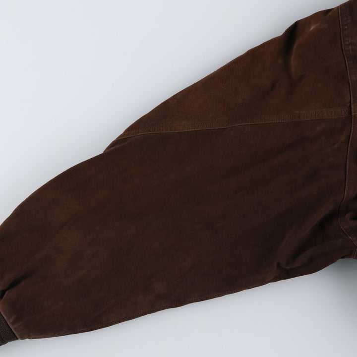 Balster Jacket, Suede Leather Blouson, Men's XL unclear brown type Vintage Second Hand