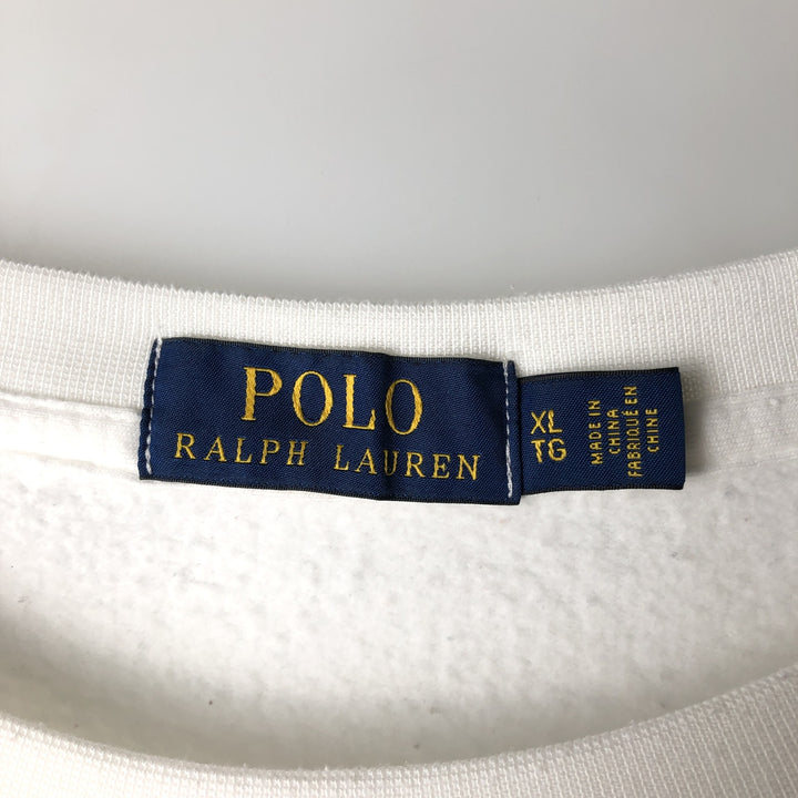 Ralph Lauren POLO RALPH LAUREN logo sweatshirt, men's size XL cotton white type Vintage Second Hand