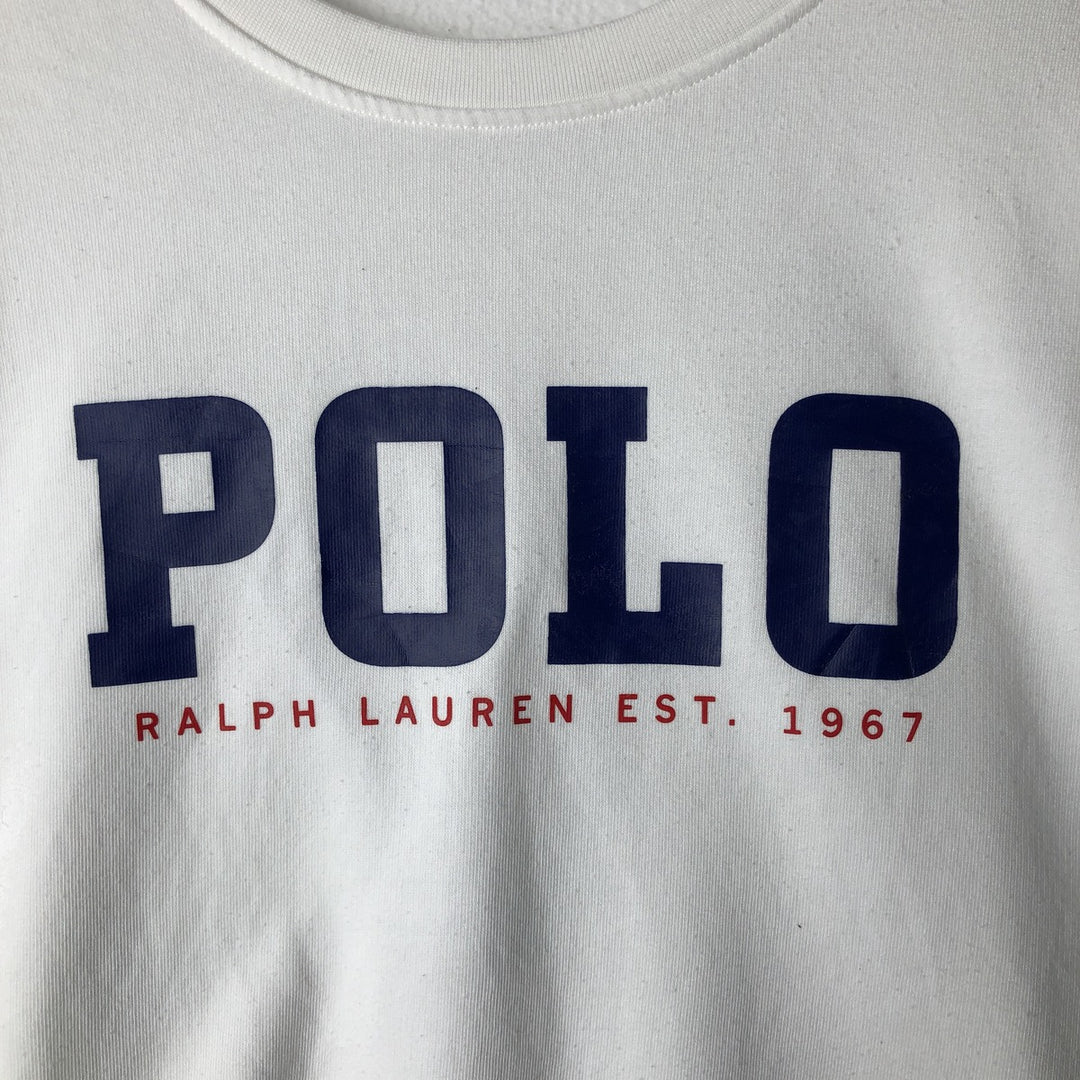 Ralph Lauren POLO RALPH LAUREN logo sweatshirt, men's size XL cotton white type Vintage Second Hand