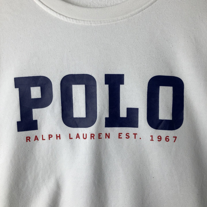 Ralph Lauren POLO RALPH LAUREN logo sweatshirt, men's size XL cotton white type Vintage Second Hand