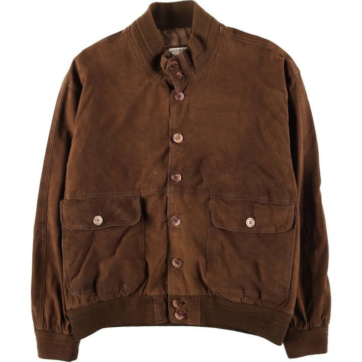 Vintage Balster Jacket, Suede Leather Blouson, Men's Size L Genuine Leather Suede Leather brown type Vintage Second Hand