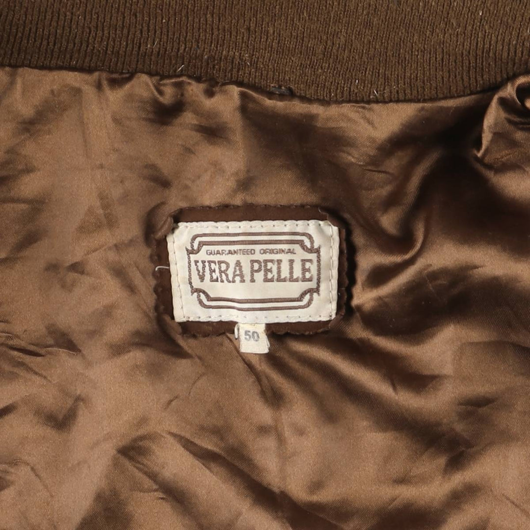 Vintage Balster Jacket, Suede Leather Blouson, Men's Size L Genuine Leather Suede Leather brown type Vintage Second Hand