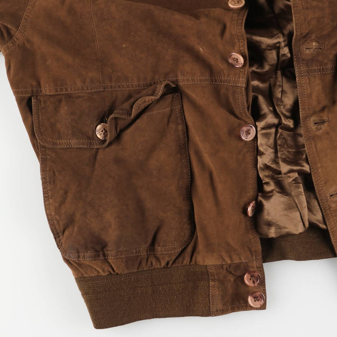 Vintage Balster Jacket, Suede Leather Blouson, Men's Size L Genuine Leather Suede Leather brown type Vintage Second Hand