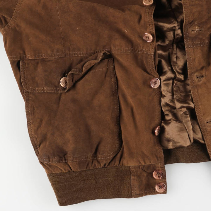 Vintage Balster Jacket, Suede Leather Blouson, Men's Size L Genuine Leather Suede Leather brown type Vintage Second Hand