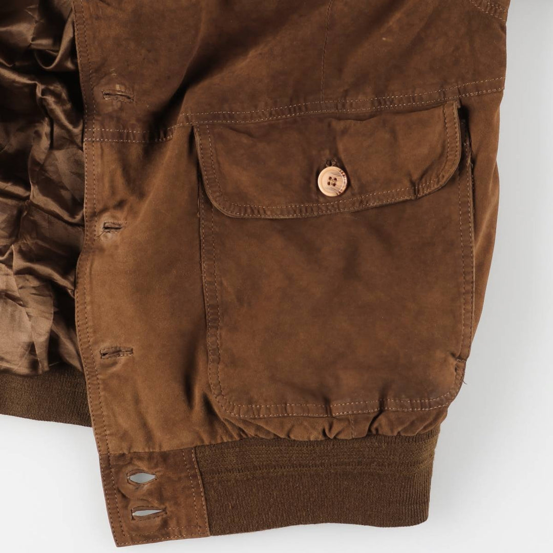 Vintage Balster Jacket, Suede Leather Blouson, Men's Size L Genuine Leather Suede Leather brown type Vintage Second Hand