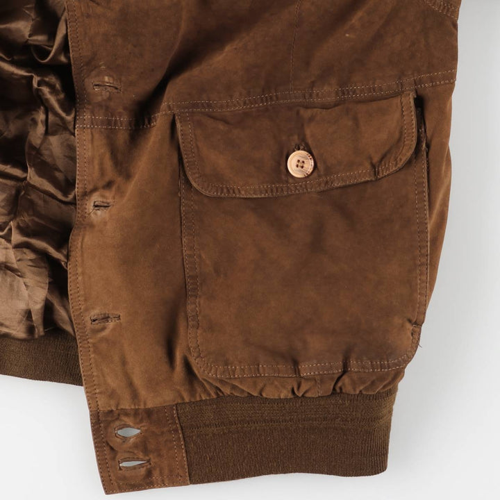 Vintage Balster Jacket, Suede Leather Blouson, Men's Size L Genuine Leather Suede Leather brown type Vintage Second Hand