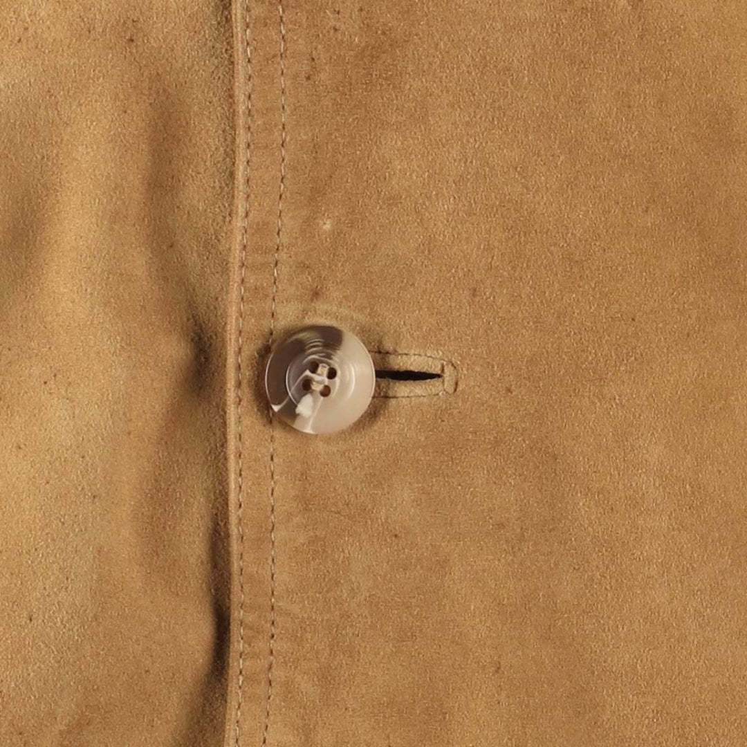 Balster Jacket, Suede Leather Blouson, Men's XL Genuine Leather Suede Leather Beige type Vintage Second Hand