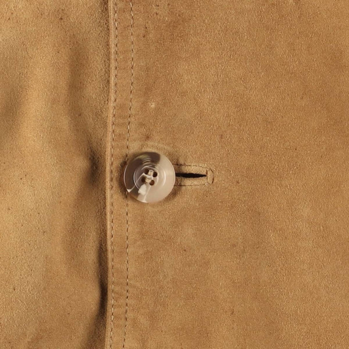 Balster Jacket, Suede Leather Blouson, Men's XL Genuine Leather Suede Leather Beige type Vintage Second Hand