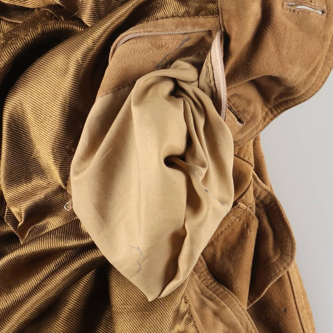 Balster Jacket, Suede Leather Blouson, Men's XL Genuine Leather Suede Leather Beige type Vintage Second Hand