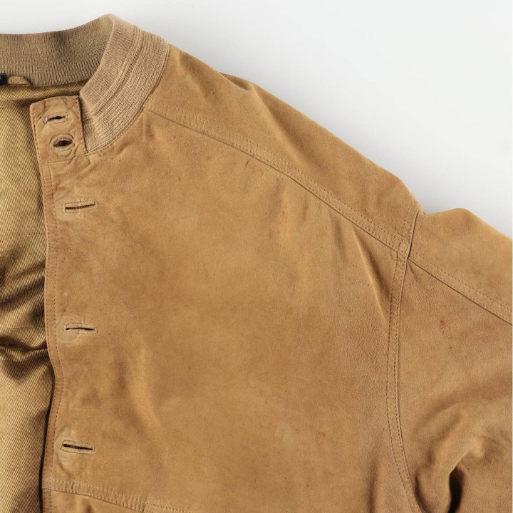 Balster Jacket, Suede Leather Blouson, Men's XL Genuine Leather Suede Leather Beige type Vintage Second Hand