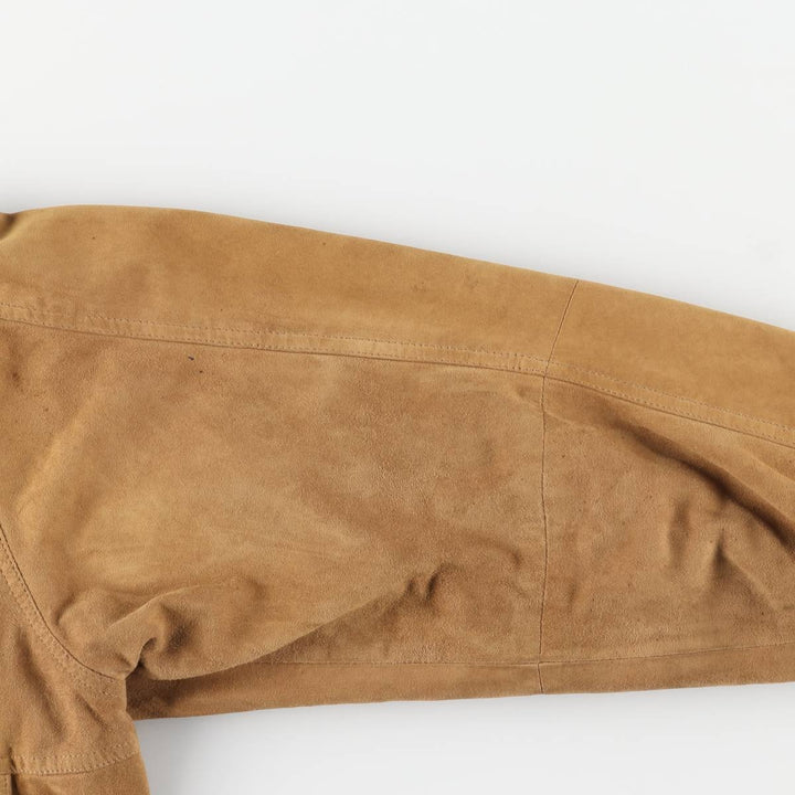 Balster Jacket, Suede Leather Blouson, Men's XL Genuine Leather Suede Leather Beige type Vintage Second Hand