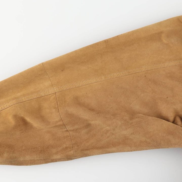 Balster Jacket, Suede Leather Blouson, Men's XL Genuine Leather Suede Leather Beige type Vintage Second Hand