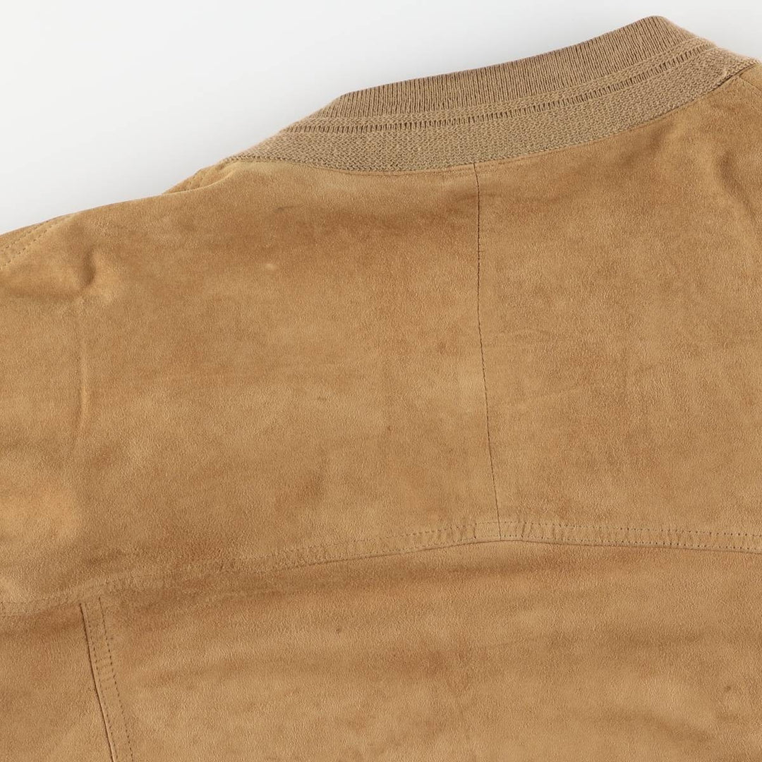 Balster Jacket, Suede Leather Blouson, Men's XL Genuine Leather Suede Leather Beige type Vintage Second Hand