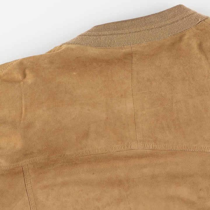 Balster Jacket, Suede Leather Blouson, Men's XL Genuine Leather Suede Leather Beige type Vintage Second Hand