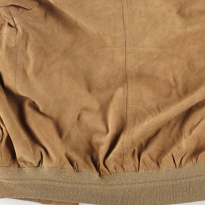 Balster Jacket, Suede Leather Blouson, Men's XL Genuine Leather Suede Leather Beige type Vintage Second Hand