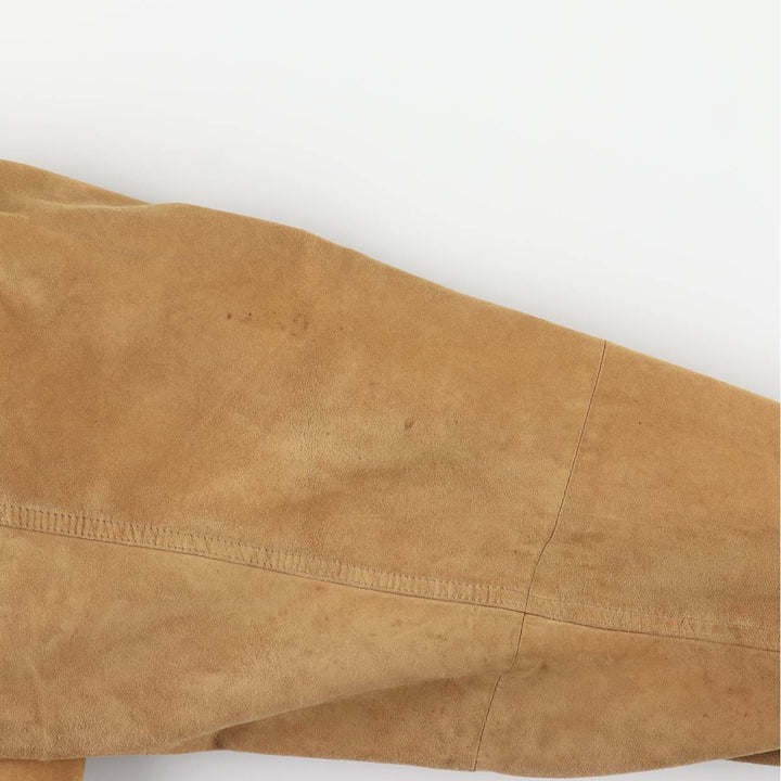 Balster Jacket, Suede Leather Blouson, Men's XL Genuine Leather Suede Leather Beige type Vintage Second Hand