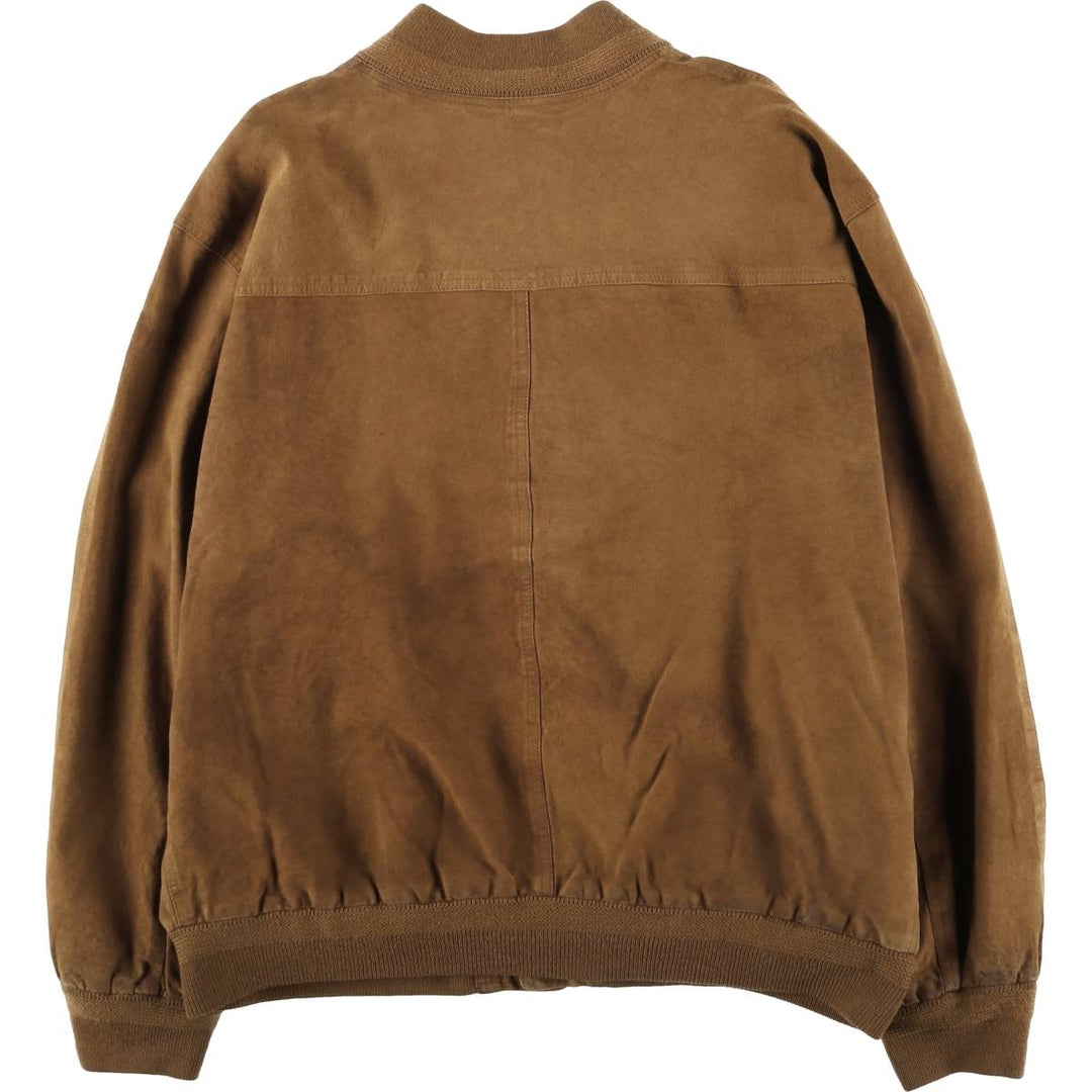 GALLOTTI UNICUIR suede leather blouson, Balster jacket, men's size L, vintage Genuine Leather Suede Leather beige type brown Vintage Second Hand