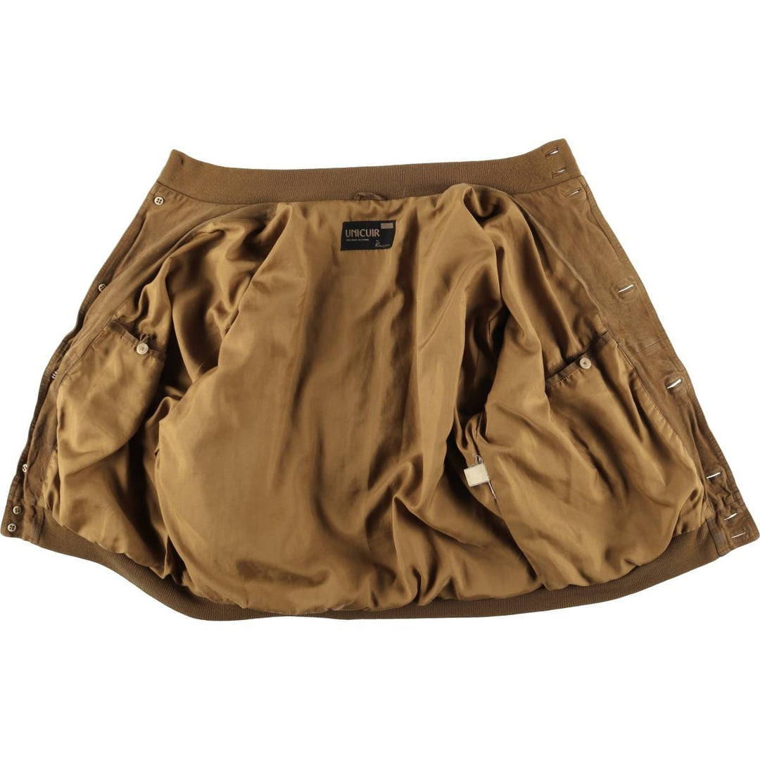 GALLOTTI UNICUIR suede leather blouson, Balster jacket, men's size L, vintage Genuine Leather Suede Leather beige type brown Vintage Second Hand