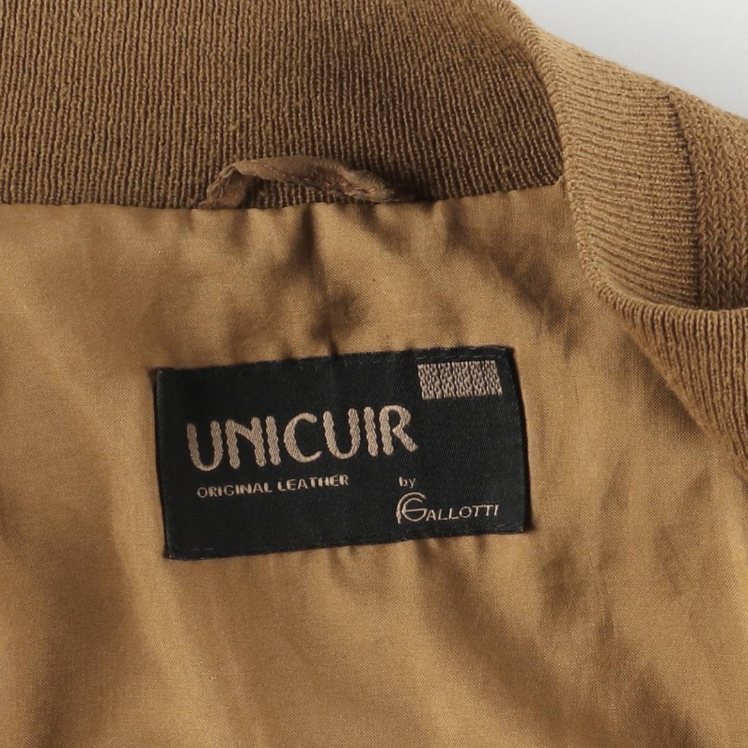 GALLOTTI UNICUIR suede leather blouson, Balster jacket, men's size L, vintage Genuine Leather Suede Leather beige type brown Vintage Second Hand