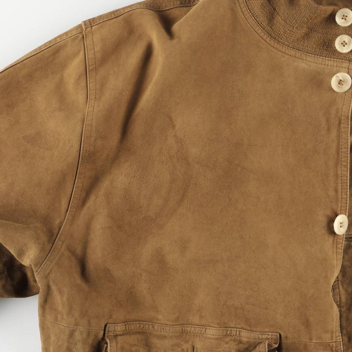 GALLOTTI UNICUIR suede leather blouson, Balster jacket, men's size L, vintage Genuine Leather Suede Leather beige type brown Vintage Second Hand