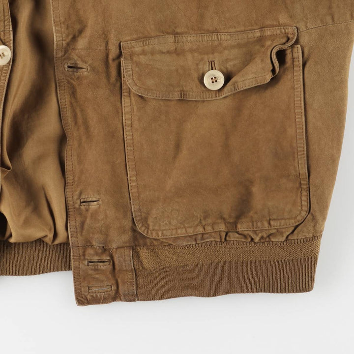 GALLOTTI UNICUIR suede leather blouson, Balster jacket, men's size L, vintage Genuine Leather Suede Leather beige type brown Vintage Second Hand